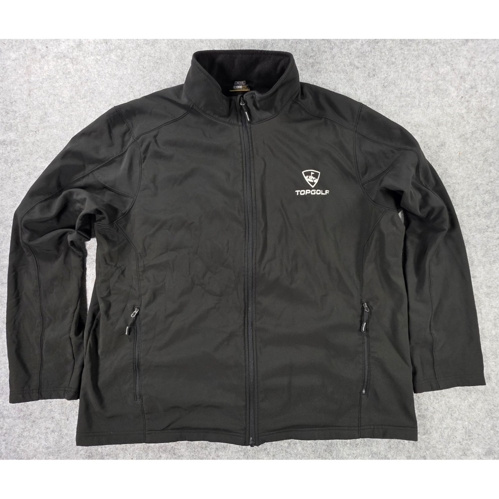 Topgolf Jacket Mens 2XL Black Polyester Fleece-Lined Zip-Up Golf Performance XXL